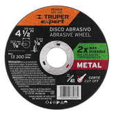 Disco e corte 4 1/2" x 3.2mm para metal centro plano abrasivo truper expert